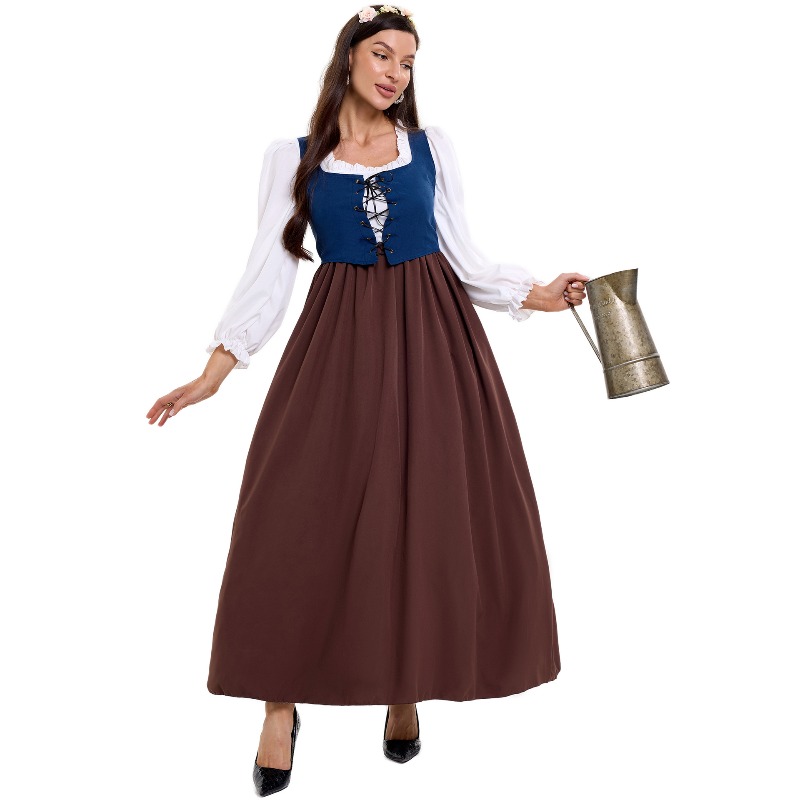 Skirts - Women Vintage Peasant Costume Square Neck