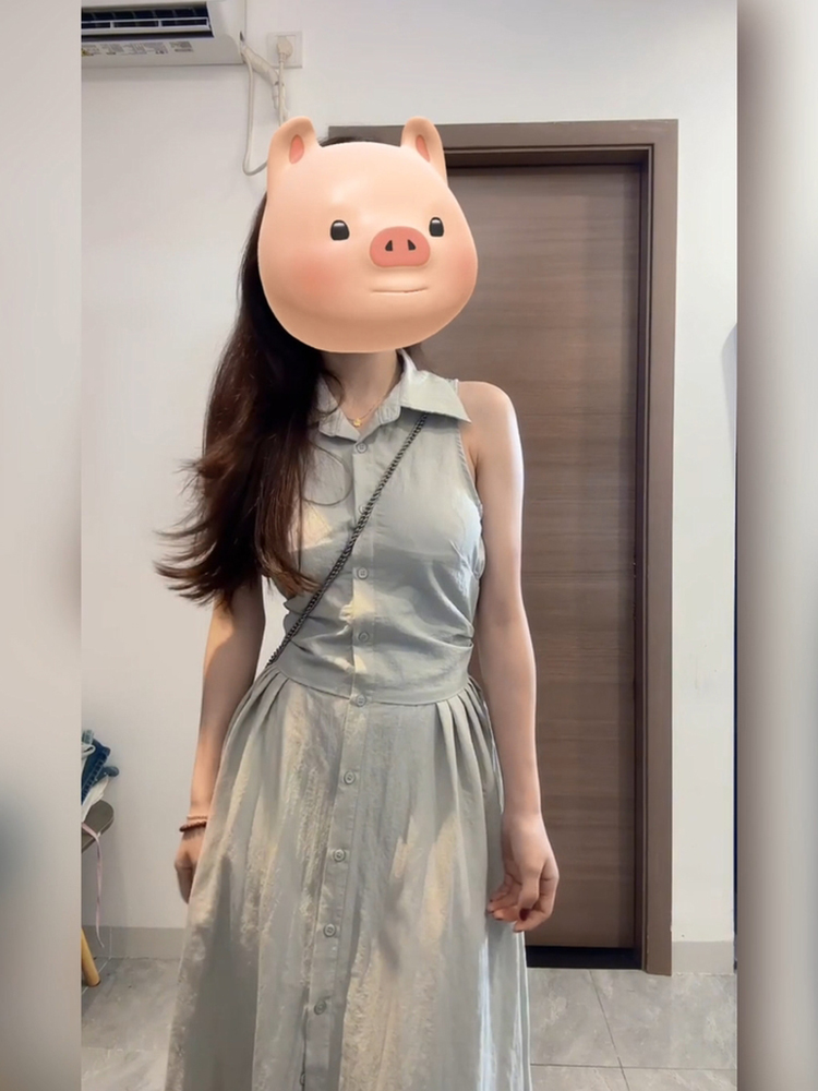 Korean Style A Line Shirt Dress - XZY Chic Casual Neck Sleeveless Shirt