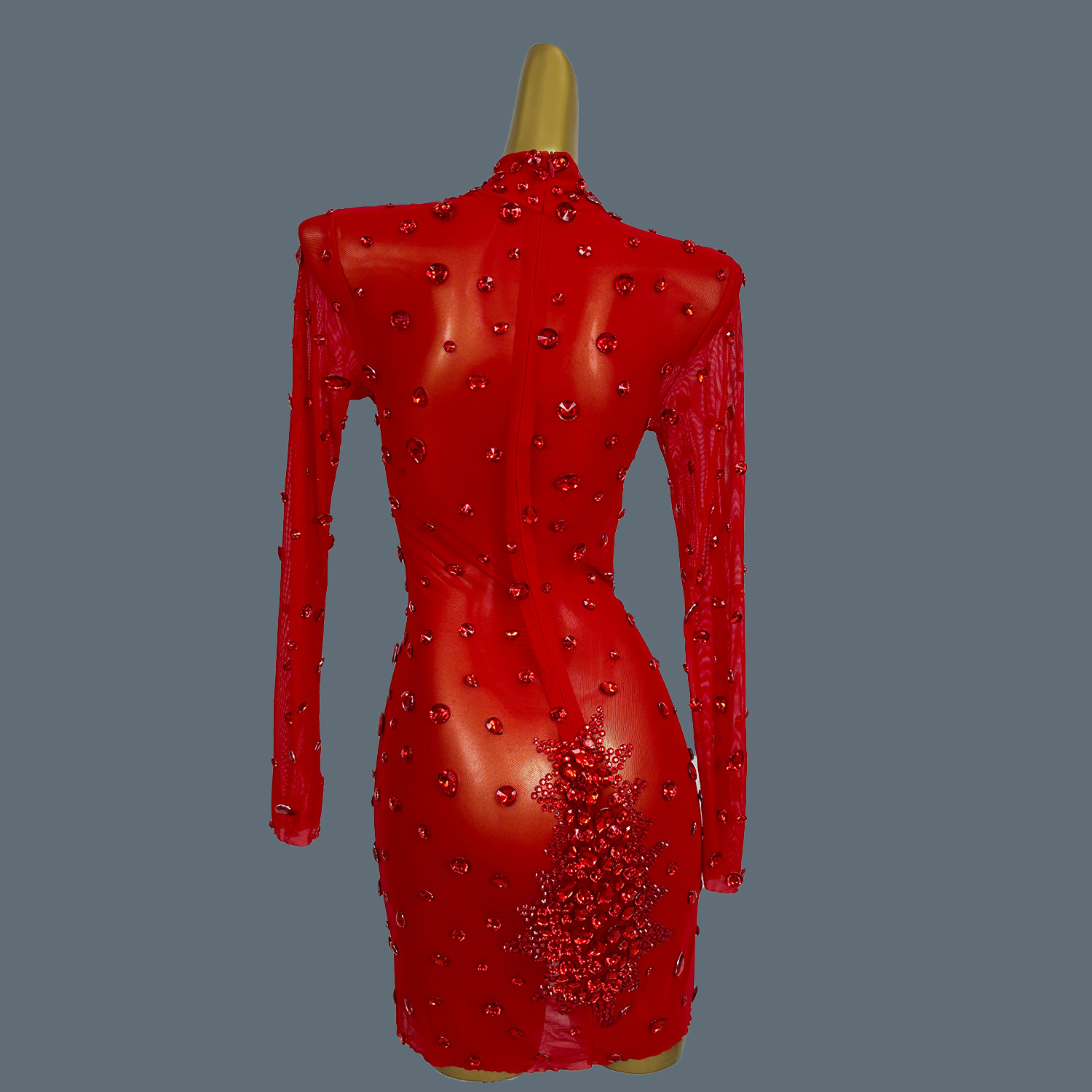 Luxury Sexy Red Rhinestones Sp - Sparkly Rhinestone Club Party Dress ulasan dan harga