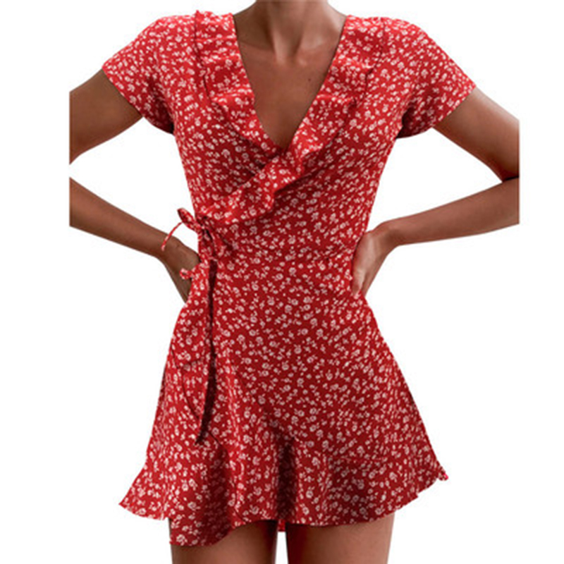 Summer Women’s Floal A-Line Dr - French Vintage Floral Midi Dress ulasan dan harga