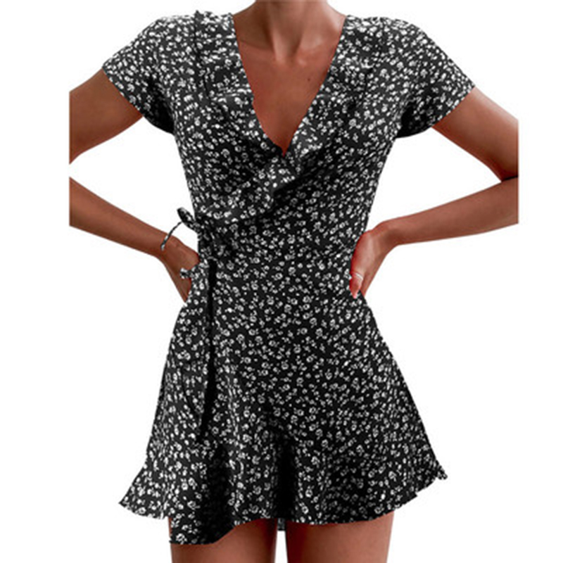 Summer Women’s Floal A-Line Dr - French Vintage Floral Midi Dress ulasan dan harga