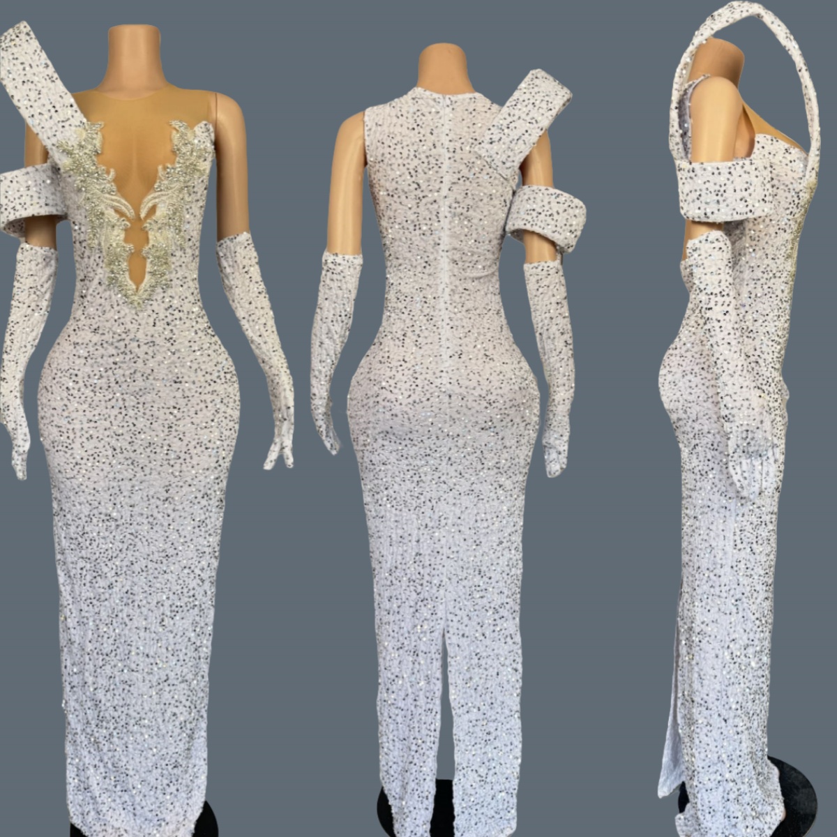 Sparkly Rhinestone Deep V Neck - Sparkly Rhinestone Club Party Dress ulasan dan harga