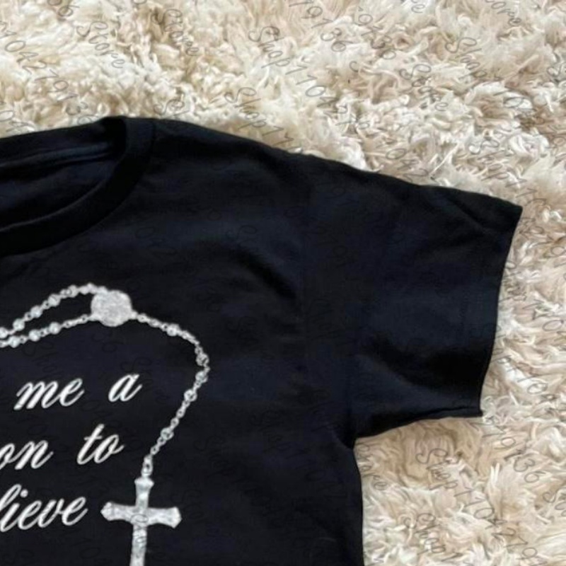 2000s Woman Clothing Y2K Cloth - Y2K Graphic Baby Tee Crop ulasan dan harga