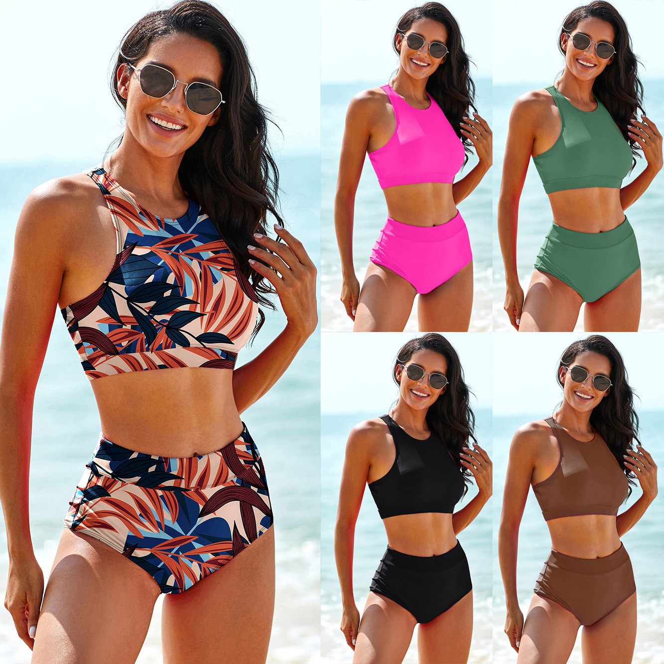 Woman Swimsuits Solid Color Ta - Tops ulasan dan harga