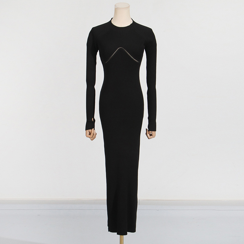 Onecozyday Women's White Ribbe - Bodycon Long Sleeve Ribbed Dress ulasan dan harga