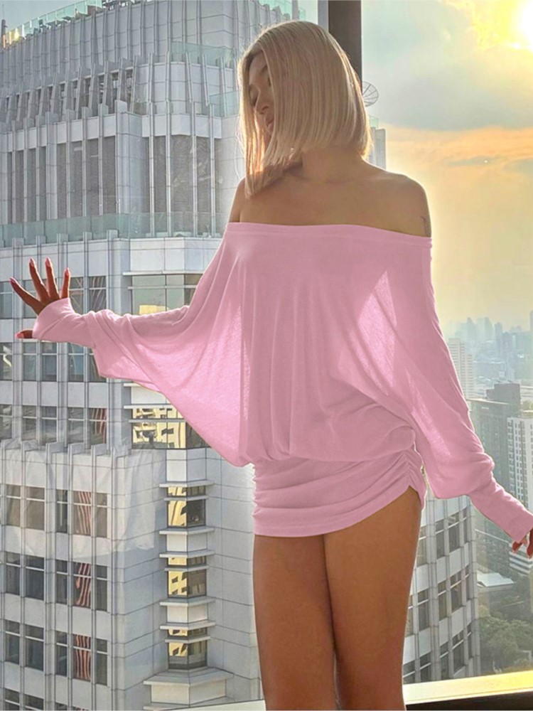 New Fashion Off Shoulder Sheer - Sexy Mesh Sheer Bodycon Dress ulasan dan harga