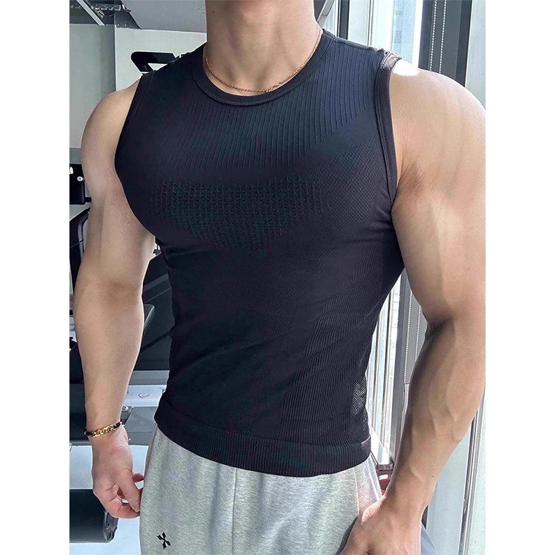 Men's Seamless Ribbed Fitness  - Seamless Ribbed Workout Tank Top ulasan dan harga