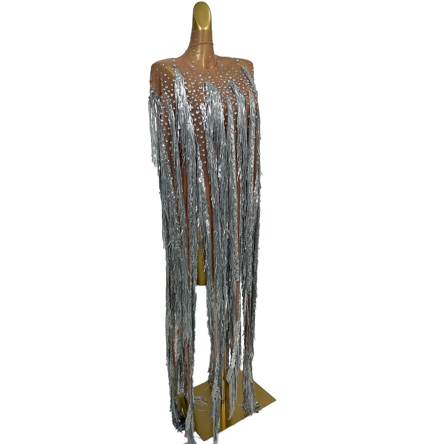 yusanBar See Through Mesh Outf - Sparkly Rhinestone Club Party Dress ulasan dan harga