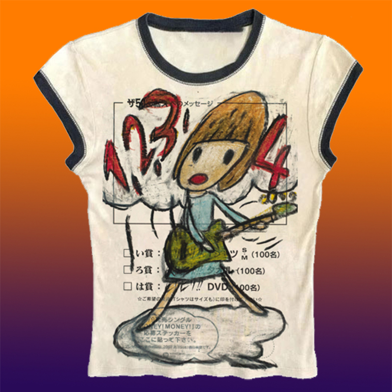 Y2K Korean Popular Clothes Emo - Y2K Graphic Baby Tee Crop ulasan dan harga