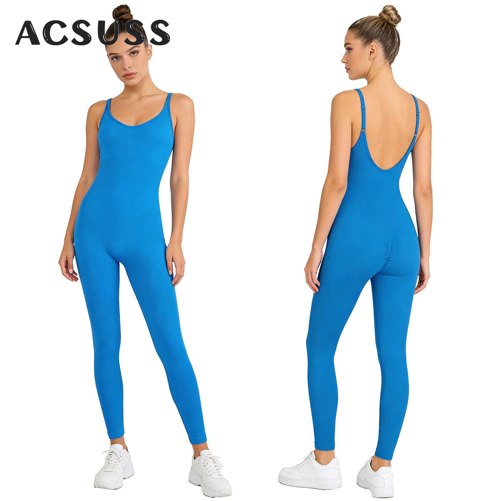 Women Yoga Workout Jumpsuit On - Seamless Ribbed Workout Tank Top ulasan dan harga