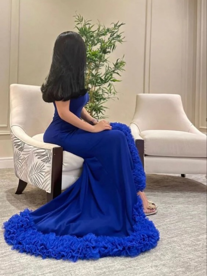 Customized Luxurious Elegant E - Elegant Satin Evening Gown Split ulasan dan harga