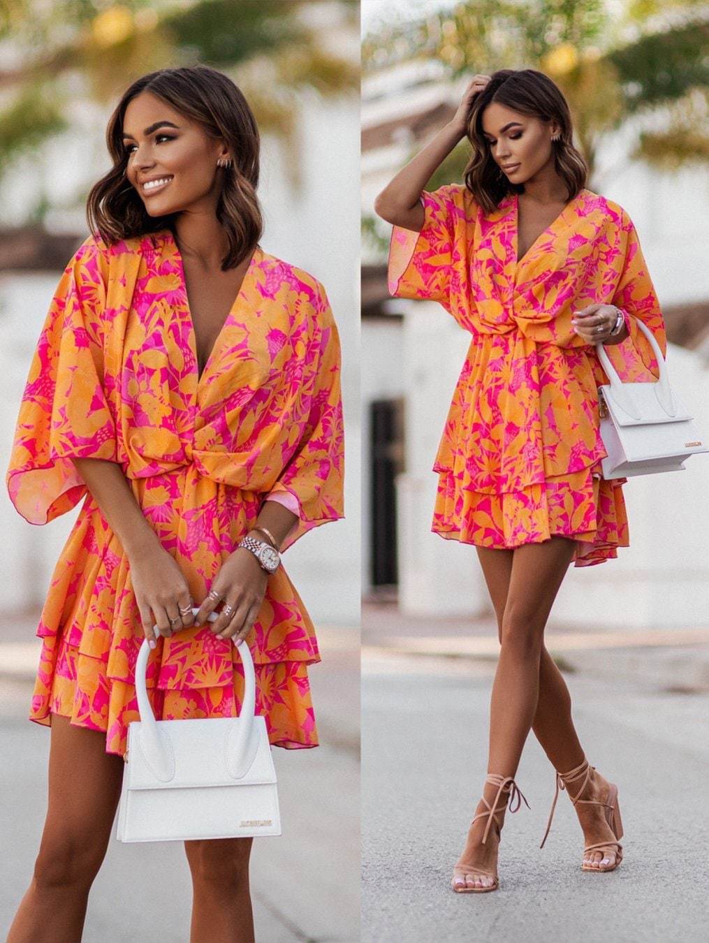 2024 New Summer Women's Mini S - French Vintage Floral Midi Dress ulasan dan harga