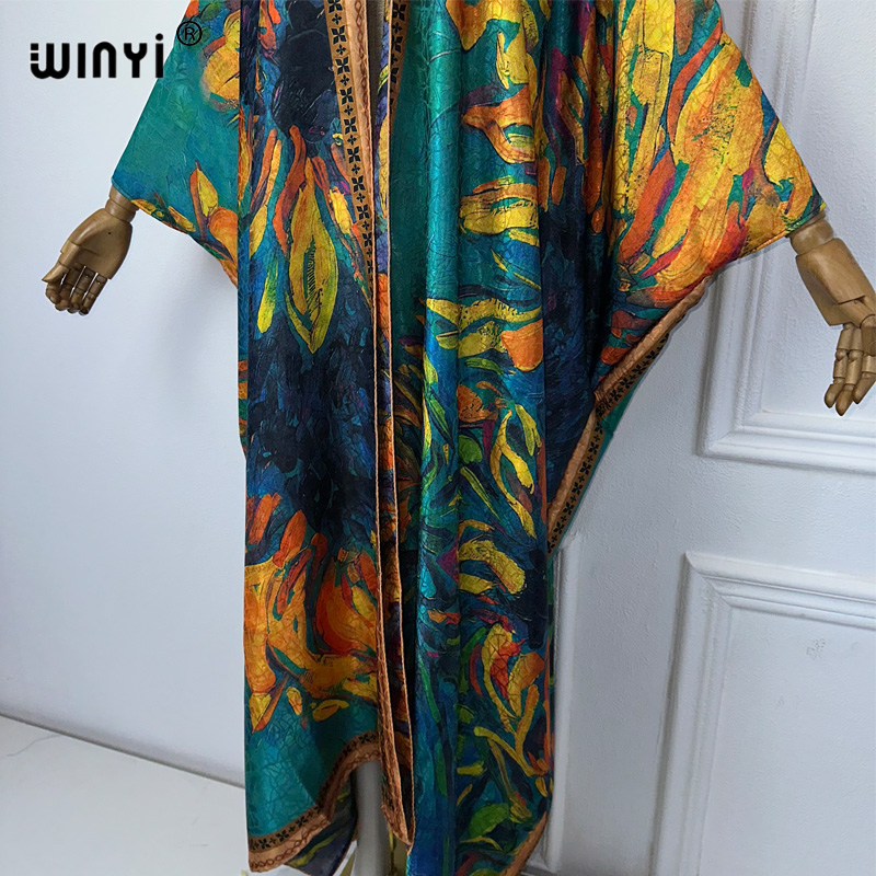 WINYI high quality boho print  - Boho Summer Beach Maxi Dress ulasan dan harga